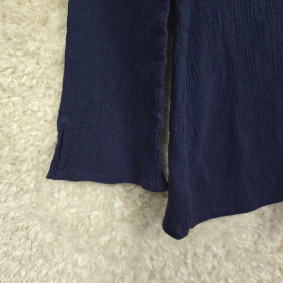 Lilly Pulitzer Shirt Womens Medium Blue Long Sleeve Tunic Embroidered Gauzy - Picture 2 of 12